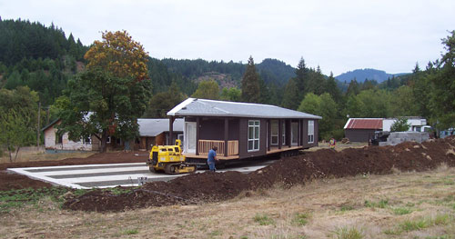 Moving the first section of House onto pad